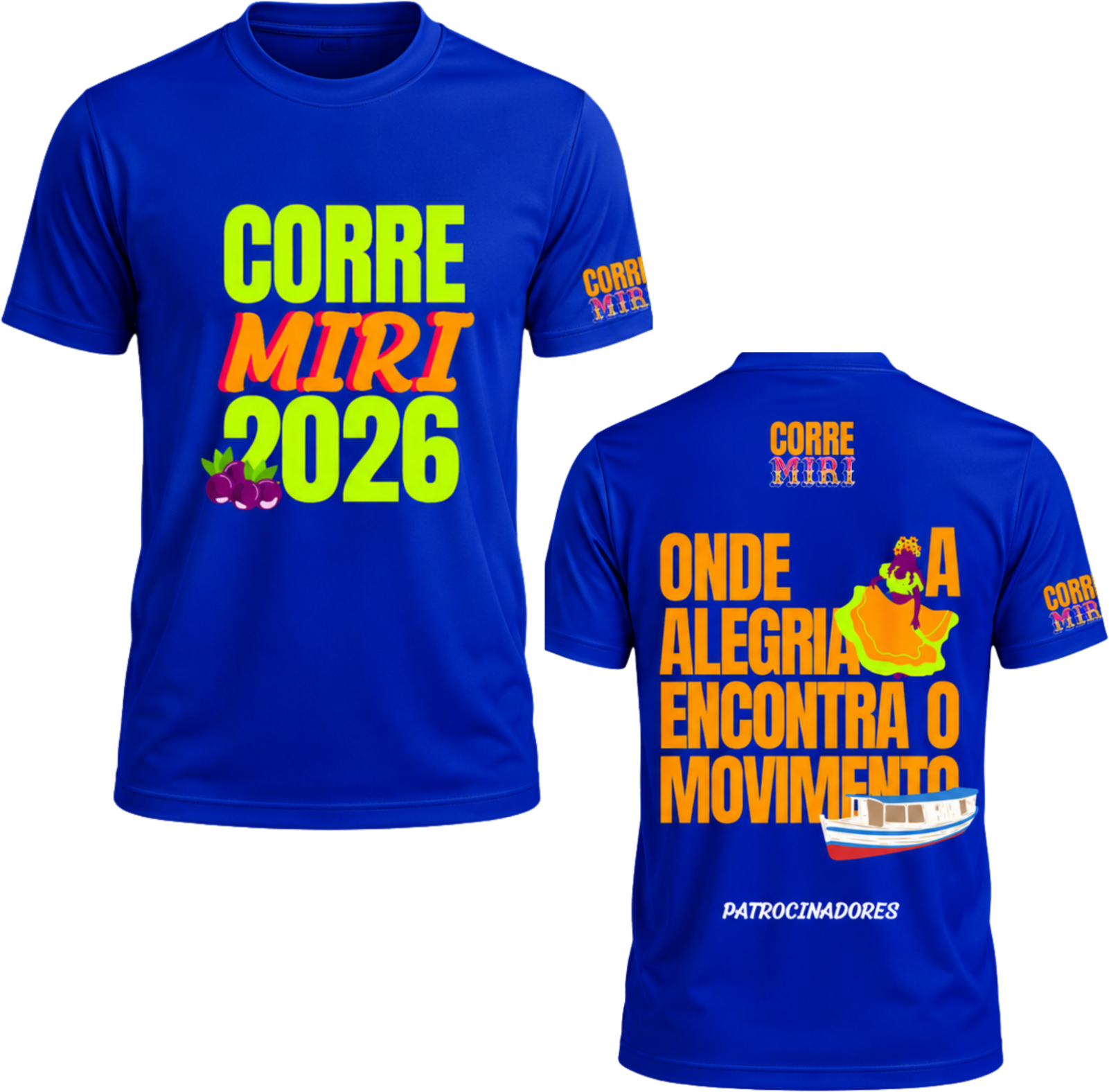 Camisa oficial azul da corrida de 10 km